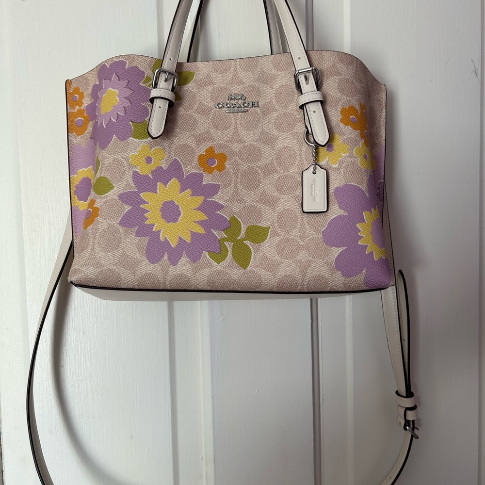 Coach Floral Dome Satchel - Pink, Yellow & Green - Picture 3 of 4